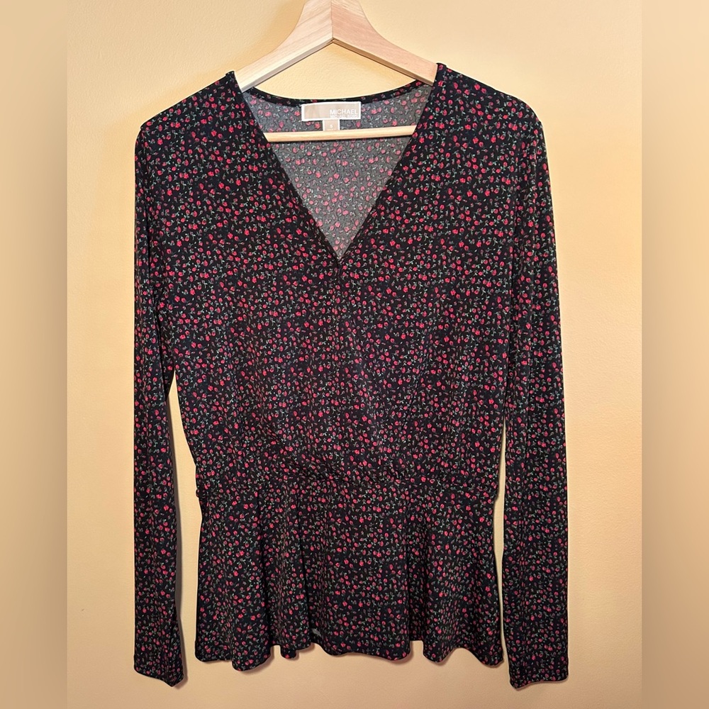michael kors floral peplum top
